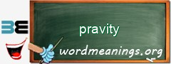 WordMeaning blackboard for pravity
